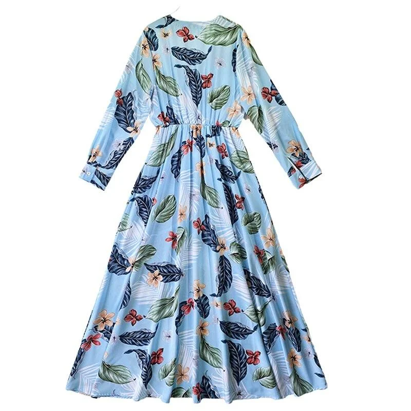 Maxi Dresses Embellished with Pearls for EleganceFashionSierra - Printed Sash Belt Ruched Fashion Maxi Dresses