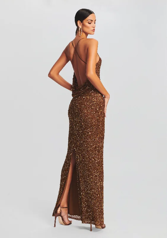 Plunging Neckline Party Dresses with Sequined Trim for Ladies' Glamorous EventsAlice Sequin Dress