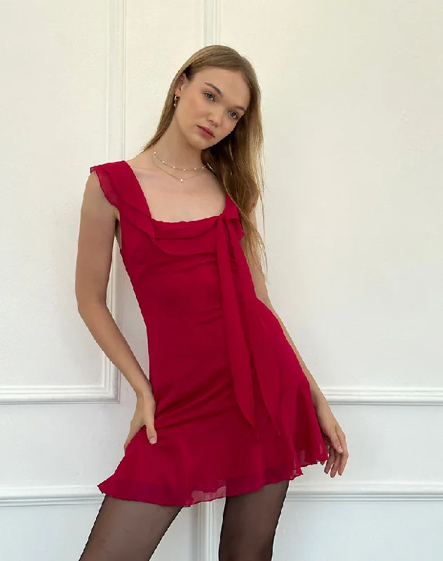 Party Dresses with Embroidered Stars and Sequined Dots for Ladies' Celestial and Playful LookBinita Mini Dress in Chiffon Burgundy Party Dresses with Embroidered Stars and Sequined Dots for Ladies' Celestial and Playful LookBinita Mini Dress in Chiffon Burgundy