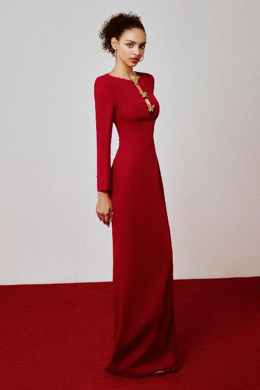 Sleeveless Party Dresses with Sequined Neckline for Ladies' Glamorous AppealBlarel Sheath Long Sleeved Polyester Floor Length Dress Sleeveless Party Dresses with Sequined Neckline for Ladies' Glamorous AppealBlarel Sheath Long Sleeved Polyester Floor Length Dress