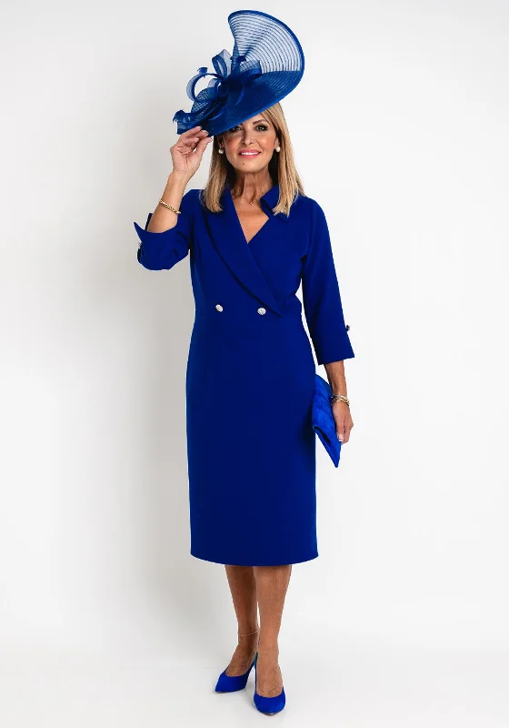 Wrap - around midi dress for a flattering and adjustable fitClaudia C Victoria Pencil Midi Dress, Royal Blue Wrap - around midi dress for a flattering and adjustable fitClaudia C Victoria Pencil Midi Dress, Royal Blue