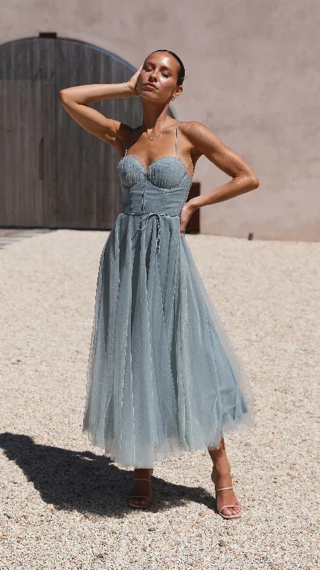 Drawstring - waist midi dress for a customizable and comfortable fitDiana Midi Dress - Sage