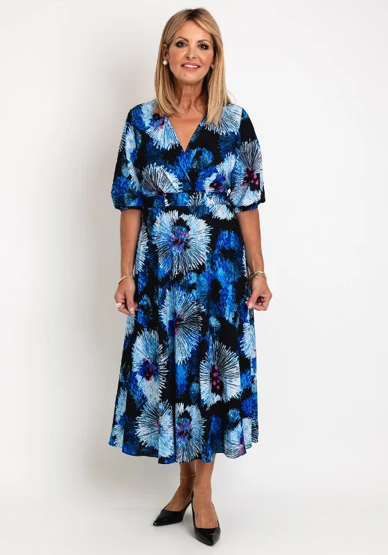 Vintage - inspired 50s midi dress with a classic silhouetteElla Boo Floral Print A-Line Midi Dress, Multi