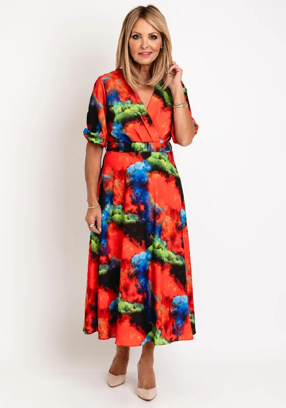 Midi dress suitable for office - appropriate casual wearElla Boo Watercolour Inspired Midi Dress, Multi