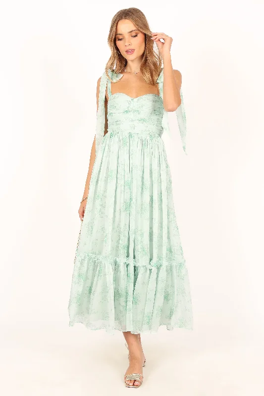 Collared midi dress for a more formal and put - together lookFloret Midi Dress - Sage
