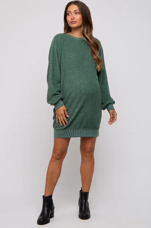 "Plus size wedding dresses for women with a perfect fit"Green Fleece Oversized Maternity Sweatshirt Mini Dress "Plus size wedding dresses for women with a perfect fit"Green Fleece Oversized Maternity Sweatshirt Mini Dress