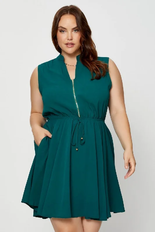 Wrap Style Party Dresses with Belt for Ladies' Comfortable and Stylish OutfitGreen Shirt Dress V-neck Sleeveless Button Wrap Style Party Dresses with Belt for Ladies' Comfortable and Stylish OutfitGreen Shirt Dress V-neck Sleeveless Button