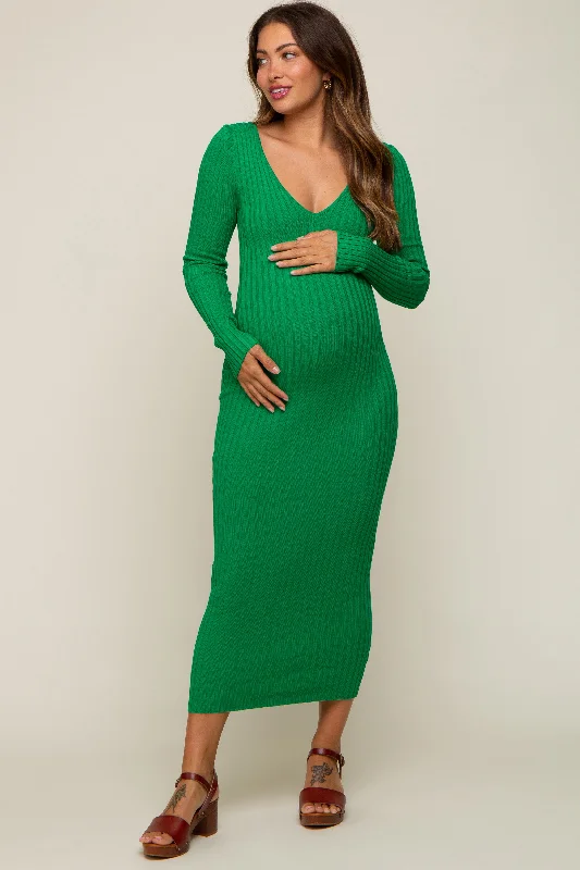 "Mermaid - style wedding dresses for women for a dramatic look"Green V-Neck Long Sleeve Fitted Maternity Maxi Dress "Mermaid - style wedding dresses for women for a dramatic look"Green V-Neck Long Sleeve Fitted Maternity Maxi Dress