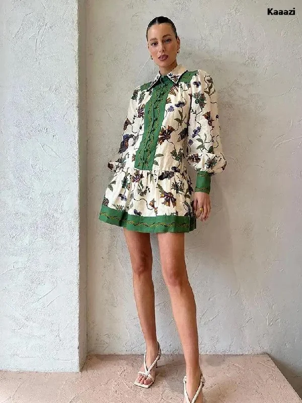 Party Dresses with Beaded Waistbands and Tiered Skirts for Ladies' Glamorous and Voluminous LookJered Collared Summer Dress in Green Party Dresses with Beaded Waistbands and Tiered Skirts for Ladies' Glamorous and Voluminous LookJered Collared Summer Dress in Green