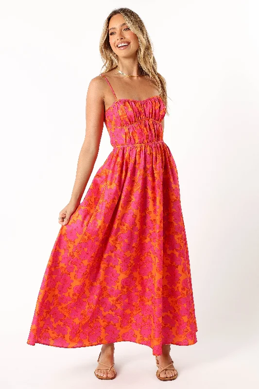 Midi dress for a beach vacation when paired with a swimsuit cover - upKelani A-Line Midi Dress - Ambrosia