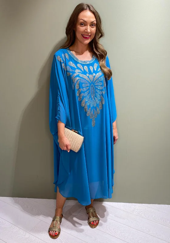 Wrap - style midi dress with a customizable fitSerafina Collection Embellished design Kaftan Midi Dress, Turquoise