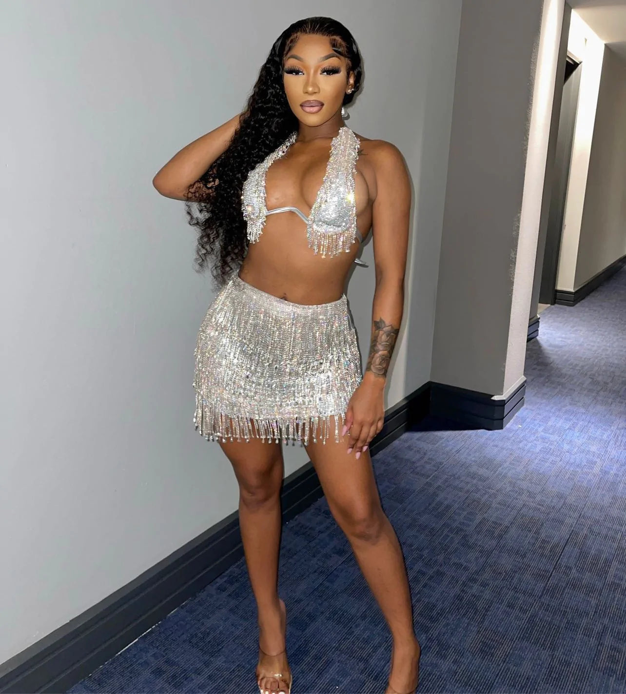 Metallic Party Dresses with Sequined Straps for Ladies' New Year's Eve PartiesMina Bralette Top Pre-Order Metallic Party Dresses with Sequined Straps for Ladies' New Year's Eve PartiesMina Bralette Top Pre-Order