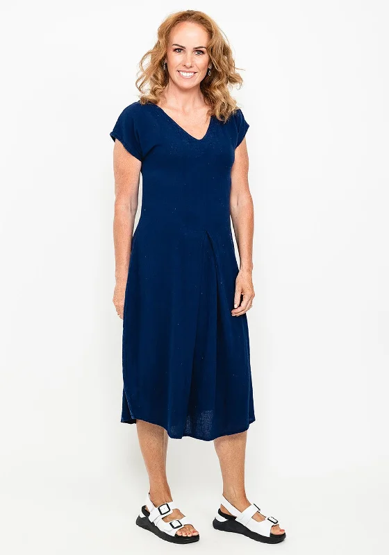 Wrap - style midi dress with a customizable fitOne Life Natalie V Neck Midi Dress, Ink
