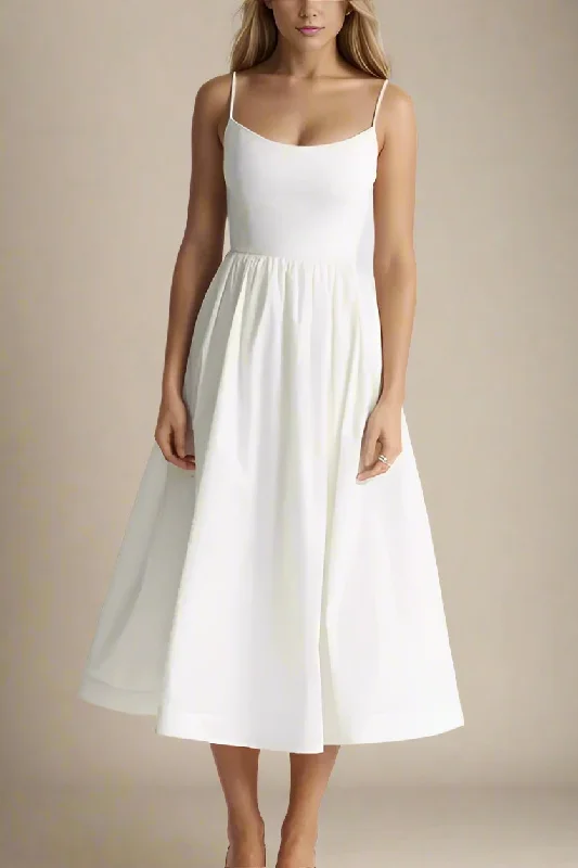 Midi dress for a barbecue with friends and familyPaloma Bodycon Midi Dress - Pearl White