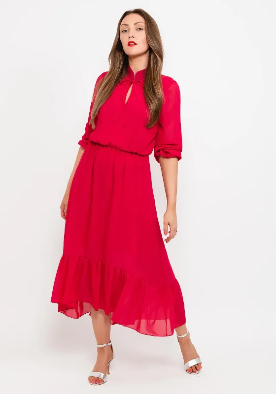 80s - inspired power - dressing midi dress with a bold styleRena by Coco Doll Lille Dipped Midi Dress, Pink 80s - inspired power - dressing midi dress with a bold styleRena by Coco Doll Lille Dipped Midi Dress, Pink