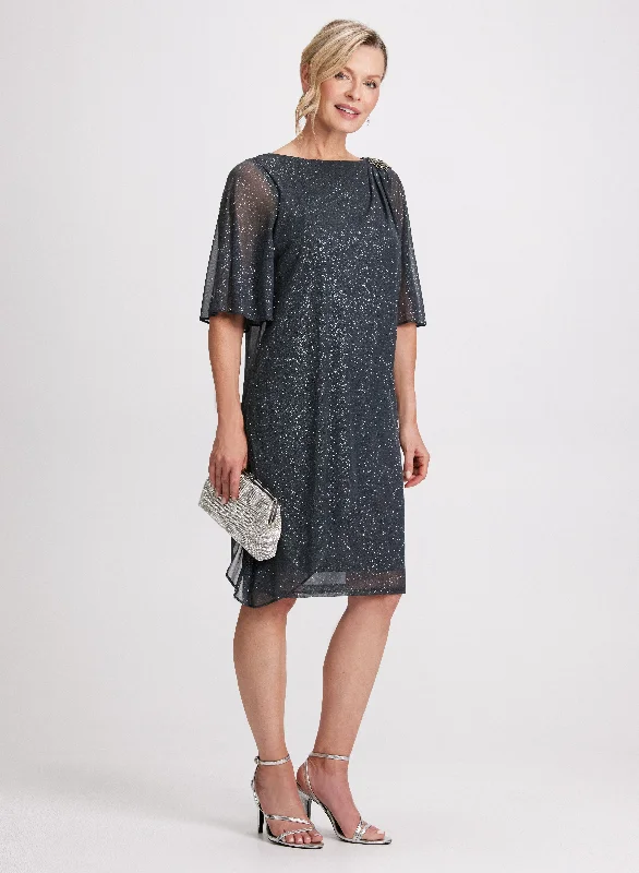 Party Dresses with Sequined Geometric Shapes and Lace and Chiffon Blend and Ruffled Sleeves for Ladies' Modern and Dramatic LookRhinestone Detail Faux Wrap Dress Party Dresses with Sequined Geometric Shapes and Lace and Chiffon Blend and Ruffled Sleeves for Ladies' Modern and Dramatic LookRhinestone Detail Faux Wrap Dress