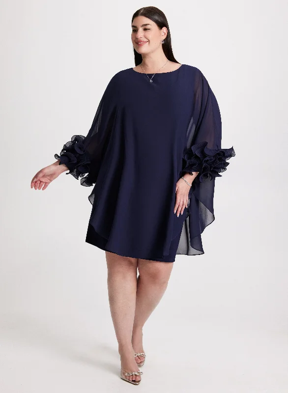 Backless Party Dresses with Rhinestone Embellishments for Ladies' Sexy LookRuffled Sleeve Cocktail Dress