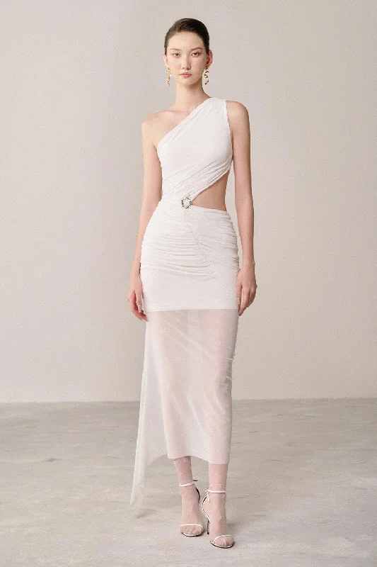 Luxury midi dress made from premium materialsSatofi Bodycon Cut-Out Organza Spandex Midi Dress
