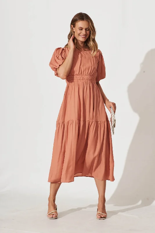 Halter - neck midi dress for a modern and stylish lookStargazer Midi Dress In Peach