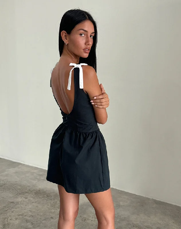 Tulle Party Dresses with Beaded Waistband for Ladies' Defined Waist and Graceful LookTaleshi Mini Dress in Black with Tap Shoe Off White Bows Tulle Party Dresses with Beaded Waistband for Ladies' Defined Waist and Graceful LookTaleshi Mini Dress in Black with Tap Shoe Off White Bows
