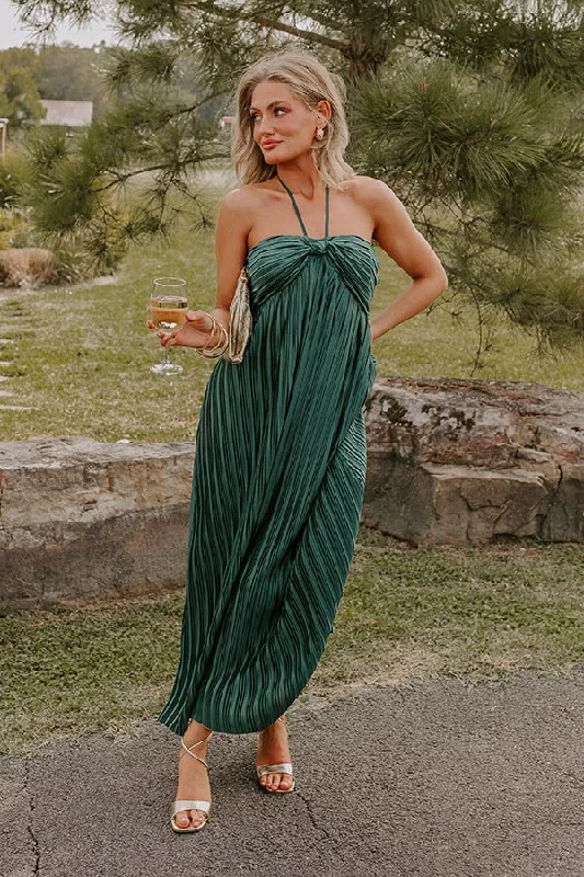 Party Dresses with Sequined Stripes and Sheer Back for Ladies' Bold and Sexy LookVenice Vision Pleated Midi In Hunter Green Party Dresses with Sequined Stripes and Sheer Back for Ladies' Bold and Sexy LookVenice Vision Pleated Midi In Hunter Green