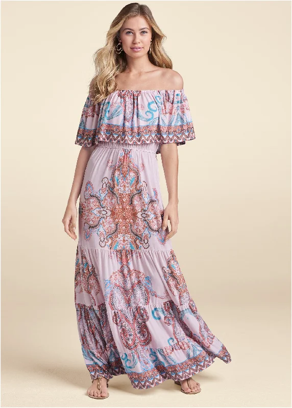 Party Dresses with Pleated Tulle Skirt and Sequined Geometric Shapes for Ladies' Princess and Modern LookWandering Goddess Dress - Blush Multi Party Dresses with Pleated Tulle Skirt and Sequined Geometric Shapes for Ladies' Princess and Modern LookWandering Goddess Dress - Blush Multi