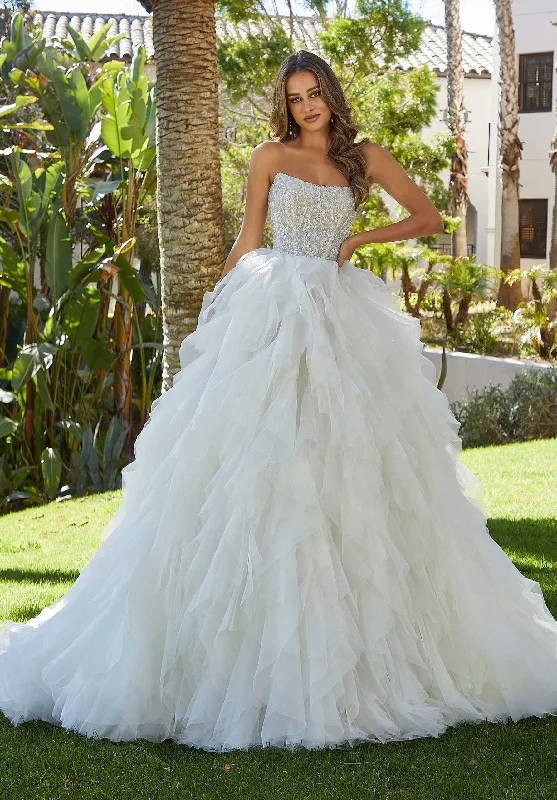 Plunging - neckline wedding dress for a bold look2557 Melina
