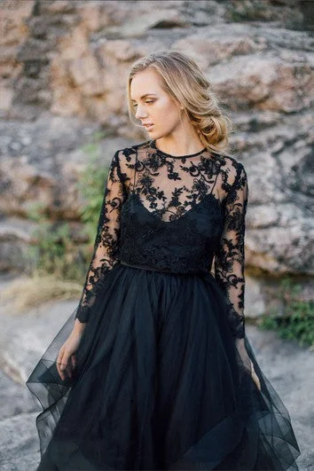 Sweetheart - neckline ball gown wedding dressA-Line Black Wedding Dress Scoop Long Sleeve Button Illusion Back With Appliques Lace Pleats Sash/Ribbon Sweetheart - neckline ball gown wedding dressA-Line Black Wedding Dress Scoop Long Sleeve Button Illusion Back With Appliques Lace Pleats Sash/Ribbon