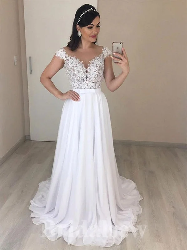 Military - inspired wedding dressA-line Top Lace Princess Vintage Dream Beach Cap Sleeves Long Wedding Dresses, Bridal Gown WD455 Military - inspired wedding dressA-line Top Lace Princess Vintage Dream Beach Cap Sleeves Long Wedding Dresses, Bridal Gown WD455