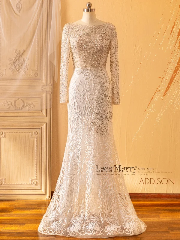 Garden - wedding - appropriate flowy wedding dressADDISON / Abstract Pattern Wedding Dress with All Over Spark Garden - wedding - appropriate flowy wedding dressADDISON / Abstract Pattern Wedding Dress with All Over Spark