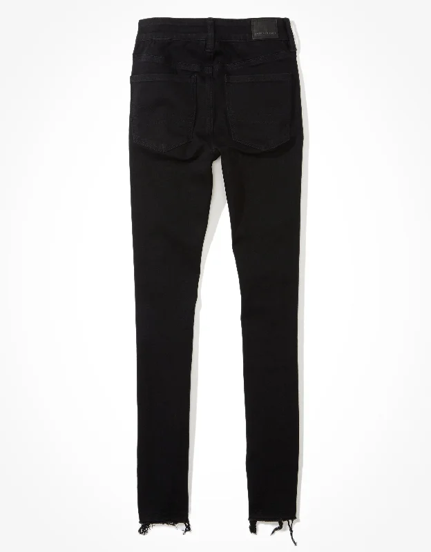 Houndstooth print pants for women in a sophisticated styleAE Dream Ripped High-Waisted Jegging