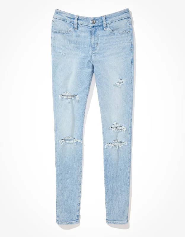 Corduroy pants for women in winterAE Next Level Curvy High-Waisted Ripped Jegging