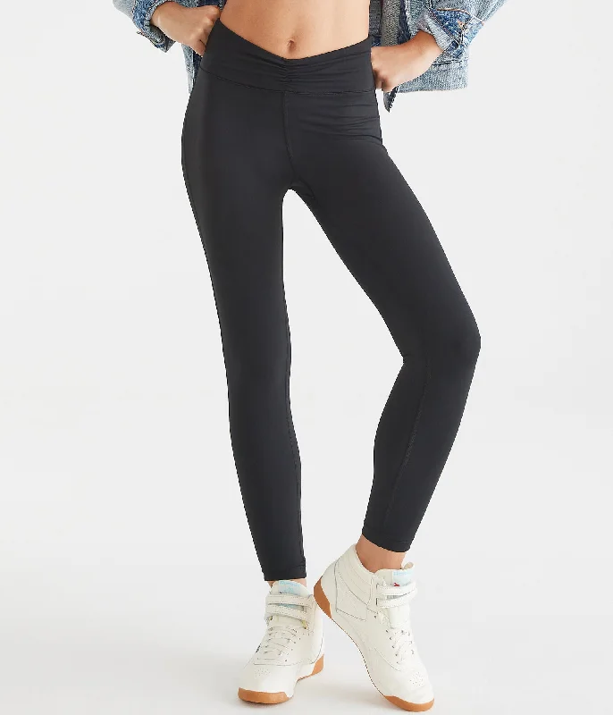Trousers with front pleats for women in a formal and tailored lookAeropostale Air Softspun High-Rise Cinch Waist Leggings Trousers with front pleats for women in a formal and tailored lookAeropostale Air Softspun High-Rise Cinch Waist Leggings