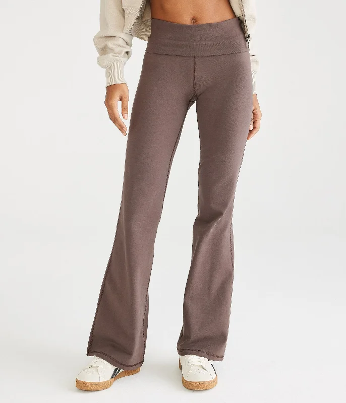 Recycled nylon pants for women in an eco - friendly sporty optionAeropostale Flare High-Rise Fold-Over Pants Recycled nylon pants for women in an eco - friendly sporty optionAeropostale Flare High-Rise Fold-Over Pants