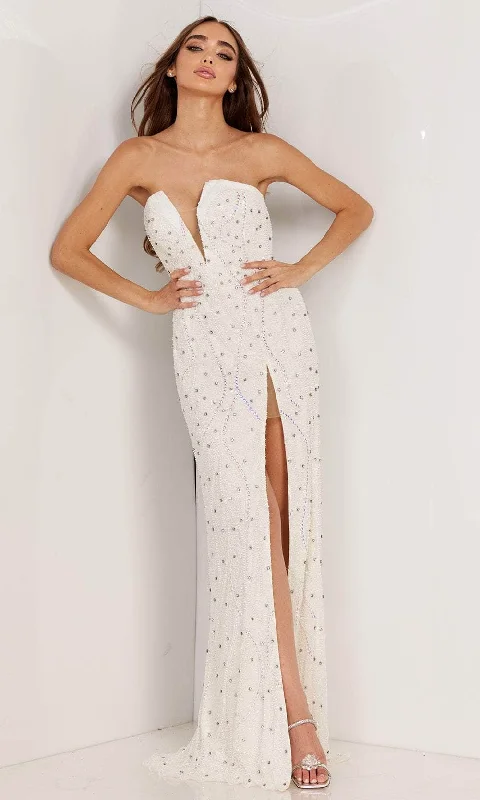 Sheath - style wedding dress with a slitAleta Couture 1148 - Glittered Stone Embellished Strapless Prom Dress Sheath - style wedding dress with a slitAleta Couture 1148 - Glittered Stone Embellished Strapless Prom Dress