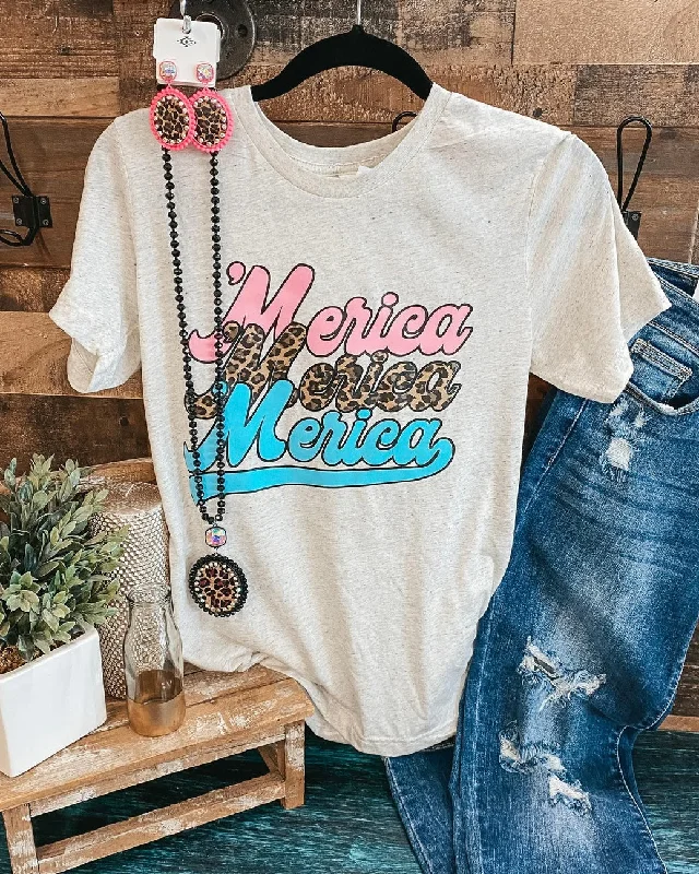 Scoop neck women's T - shirt for a casual lookAll About 'Merica Tee