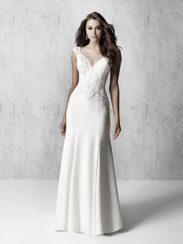 Wedding Dresses with Ruffled Sleeveless Top and Embroidered Skirt and Sequined Bodice for a Dramatic and Artistic LookMJ601 Wedding Dresses with Ruffled Sleeveless Top and Embroidered Skirt and Sequined Bodice for a Dramatic and Artistic LookMJ601