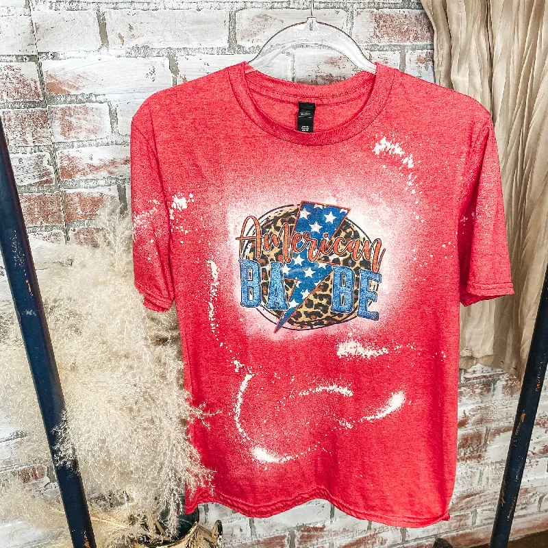 Printed women's T - shirt with animal printsAmerican Babe Leo Bleached Tee