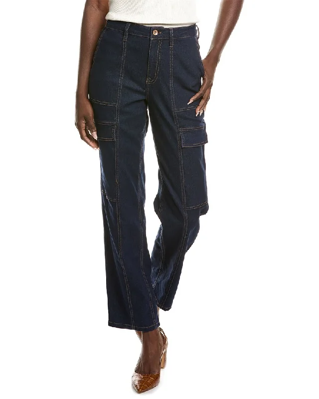 Floral print wide leg dress pants for women in a fresh and formal styleAnne Klein High-Rise Cargo Trouser