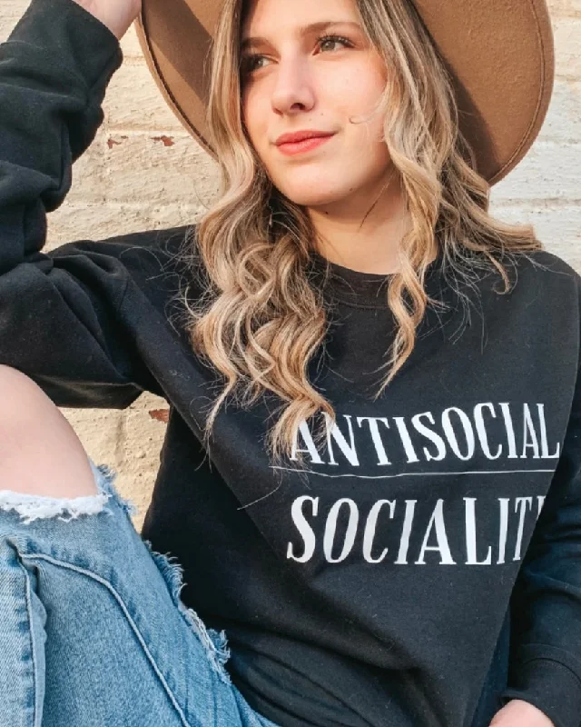 Floral - embroidered women's T - shirtAntisocial Socialite Pullover