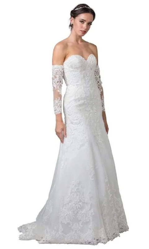 Mermaid - fit wedding dress with a trumpet skirtAspeed Bridal - W2376 Arm Sleeve Sweetheart Bridal Gown Mermaid - fit wedding dress with a trumpet skirtAspeed Bridal - W2376 Arm Sleeve Sweetheart Bridal Gown