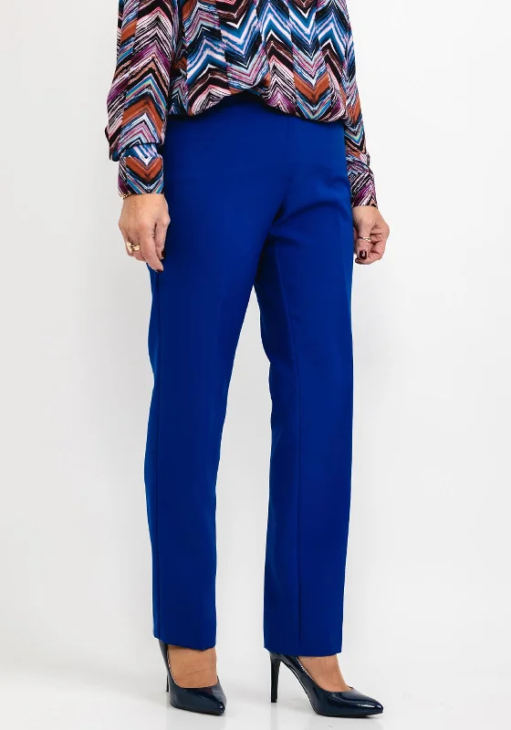 Button - fly pants for women in denimAvalon Penny Straight Leg Trousers, Indigo Blue