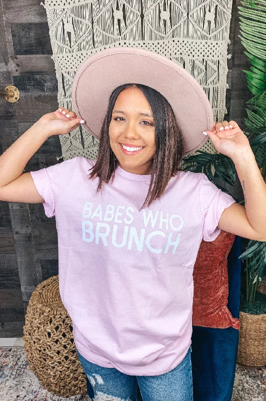 Women's T - shirt with a lace - up backBabes Who Brunch Tee