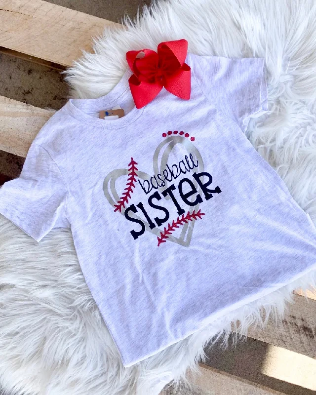 Fuzzy women's T - shirt with a fur - like textureBaseball Sister Tee