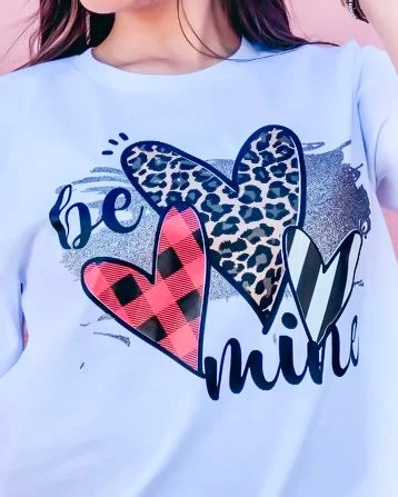 Women's T - shirt with a ruffled collarBe Mine Heart Tee