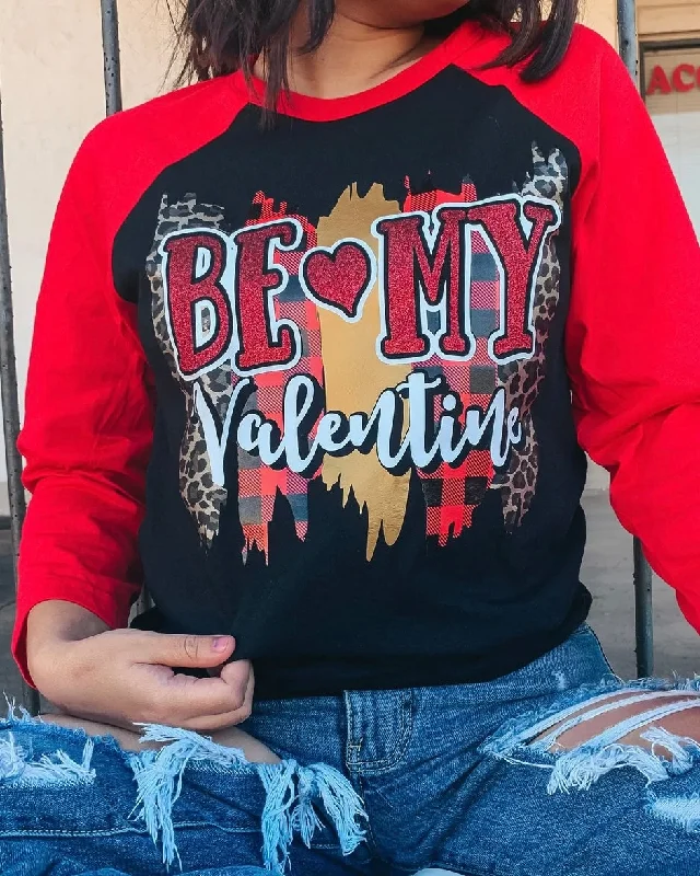 Women's T - shirt with a burnout floral patternBe My Valentine Striped Tee