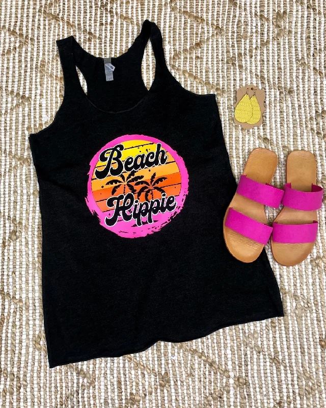 Mock neck women's T - shirt for a modern twistBeach Hippie Tank