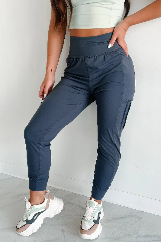 Wide leg cotton blend pants for women in a breathable and stylish styleBestie For The Restie Butter Soft Side Pocket Joggers (Charcoal)