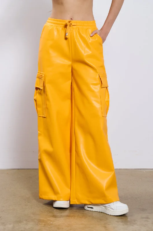 Metallic pants for women to shineBETTER THAN THIS CARGO WIDE LEG PANT