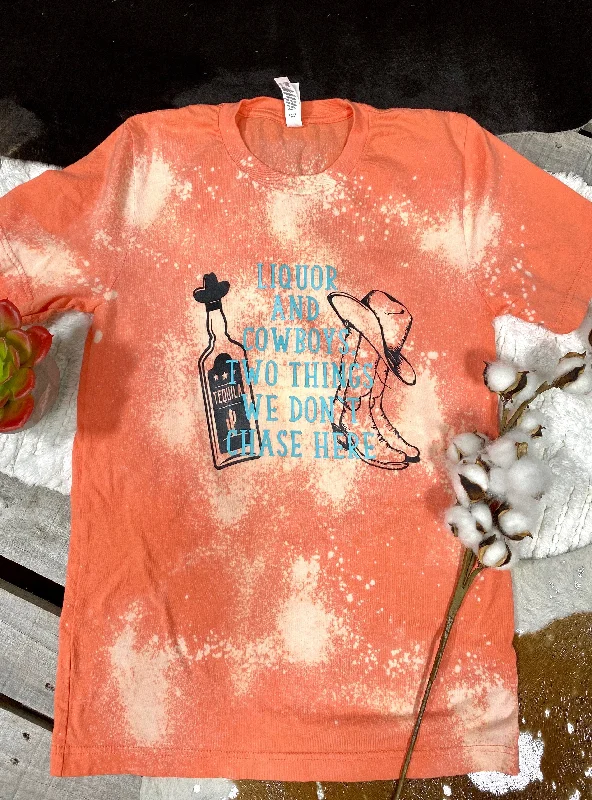 Chunky ribbed women's T - shirt for a textured lookBleached Liquor and Cowboys Tee